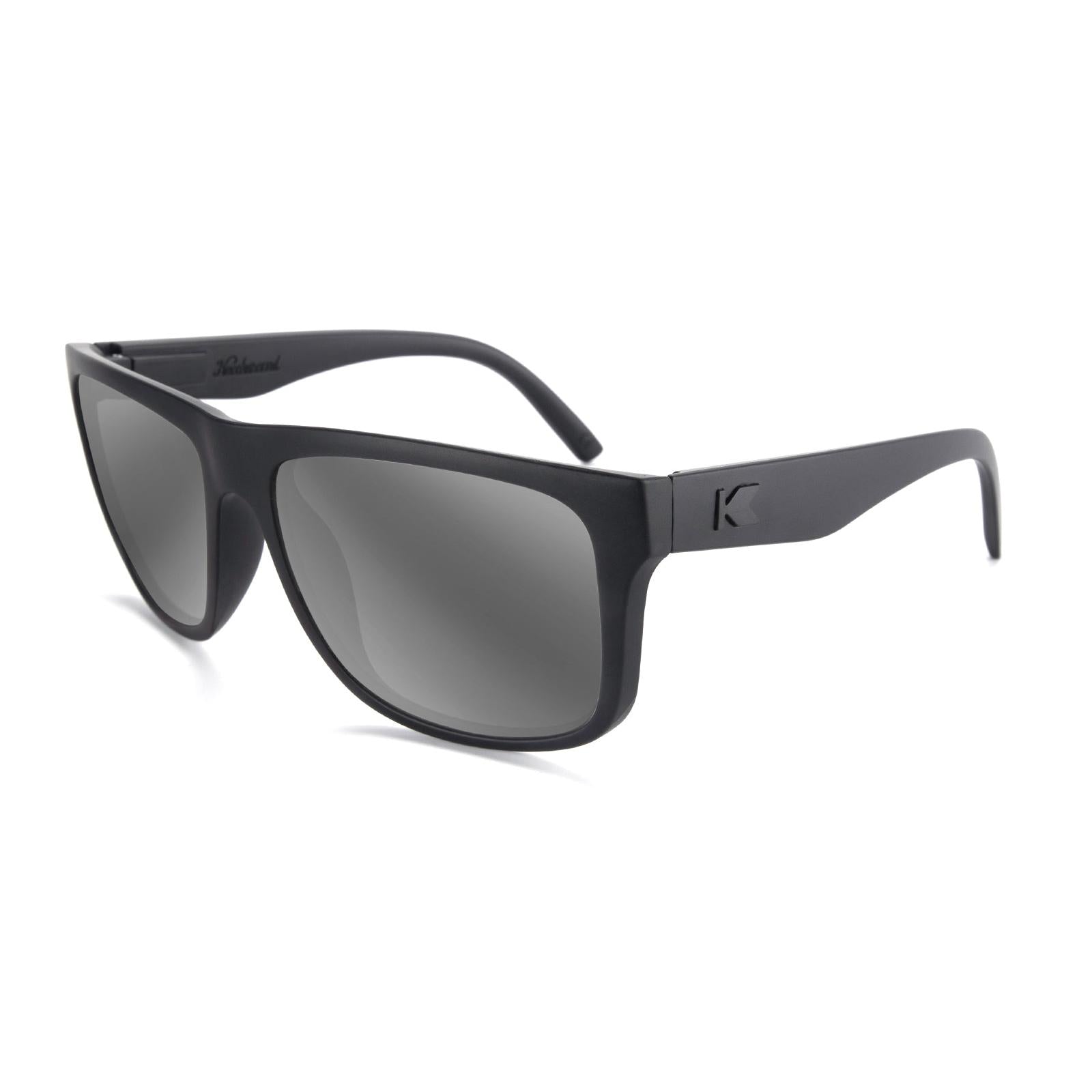 Black on Black Torrey Pines Prescription Sunglasses with Silver Lens, Flyover 