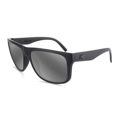 Black on Black Torrey Pines Prescription Sunglasses with Silver Lens, Flyover 
