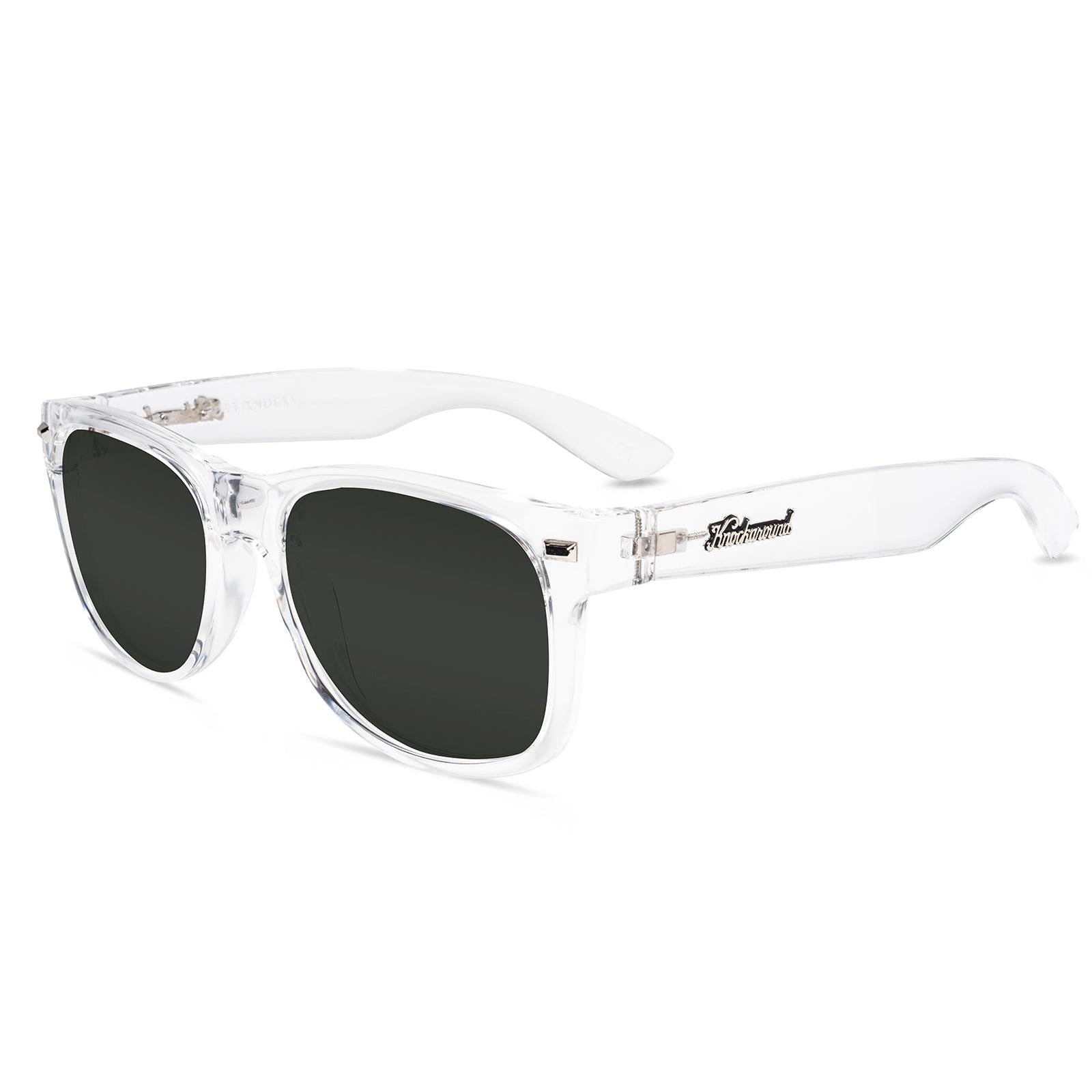 Clear Fort Knocks Prescription Sunglasses with Grey Lens, Flyover 