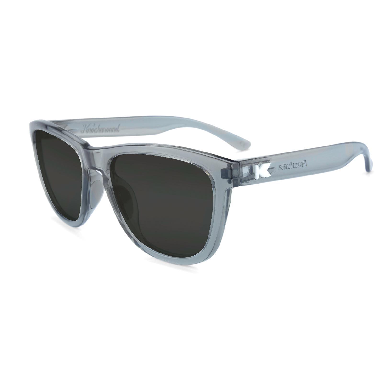 Clear Grey Premiums Sport Prescription Sunglasses with Grey Lens, Flyover 