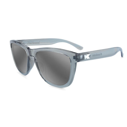 Clear Grey Premiums Sport Prescription Sunglasses with Silver Lens, Flyover 