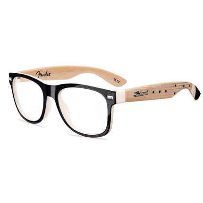 Black Stratocaster Fort Knocks Prescription Sunglasses with Clear Lens, Flyover
