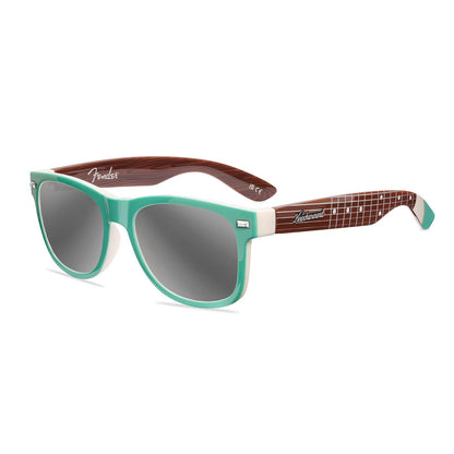 Surf Green Stratocaster Fort Knocks  Prescription Sunglasses with Silver Lens, Flyover