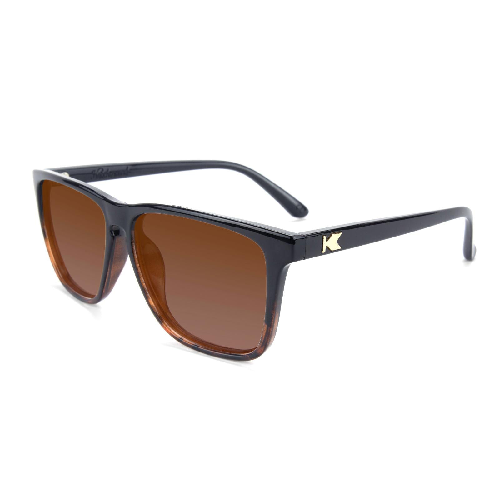 Glossy Black and Tortoise Shell Fade Fast Lanes Prescription Sunglasses with Brown Lens, Flyover 
