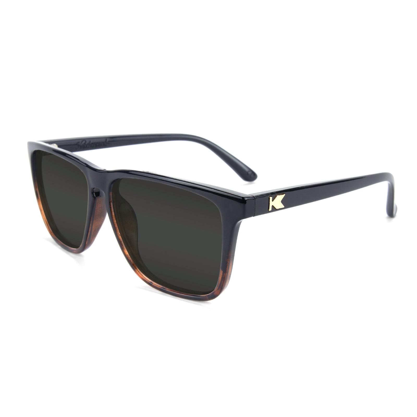 Glossy Black and Tortoise Shell Fade Fast Lanes Prescription Sunglasses with Grey Lens, Flyover 