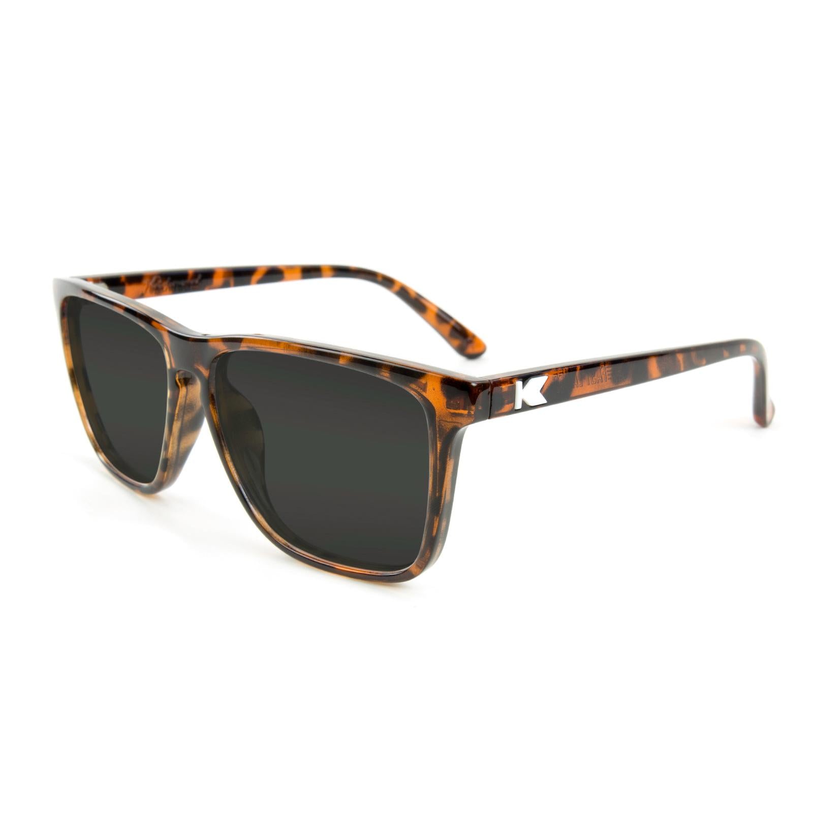 Glossy Tortoise Shell Fast Lanes Prescription Sunglasses with Grey Lens, Flyover 