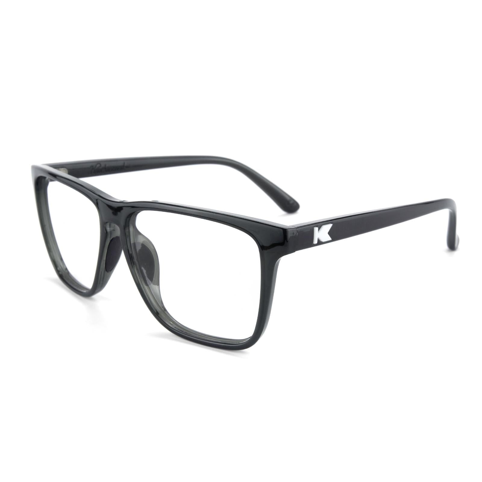 Jelly Black Fast Lanes Sport Prescription Sunglasses with Clear Lens, Flyover 