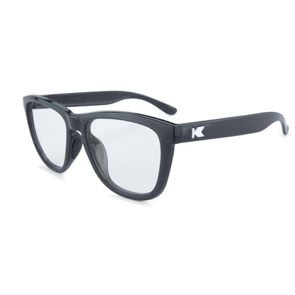 Jelly Black Premiums Sport Prescription Sunglasses with Clear Lens, Flyover 