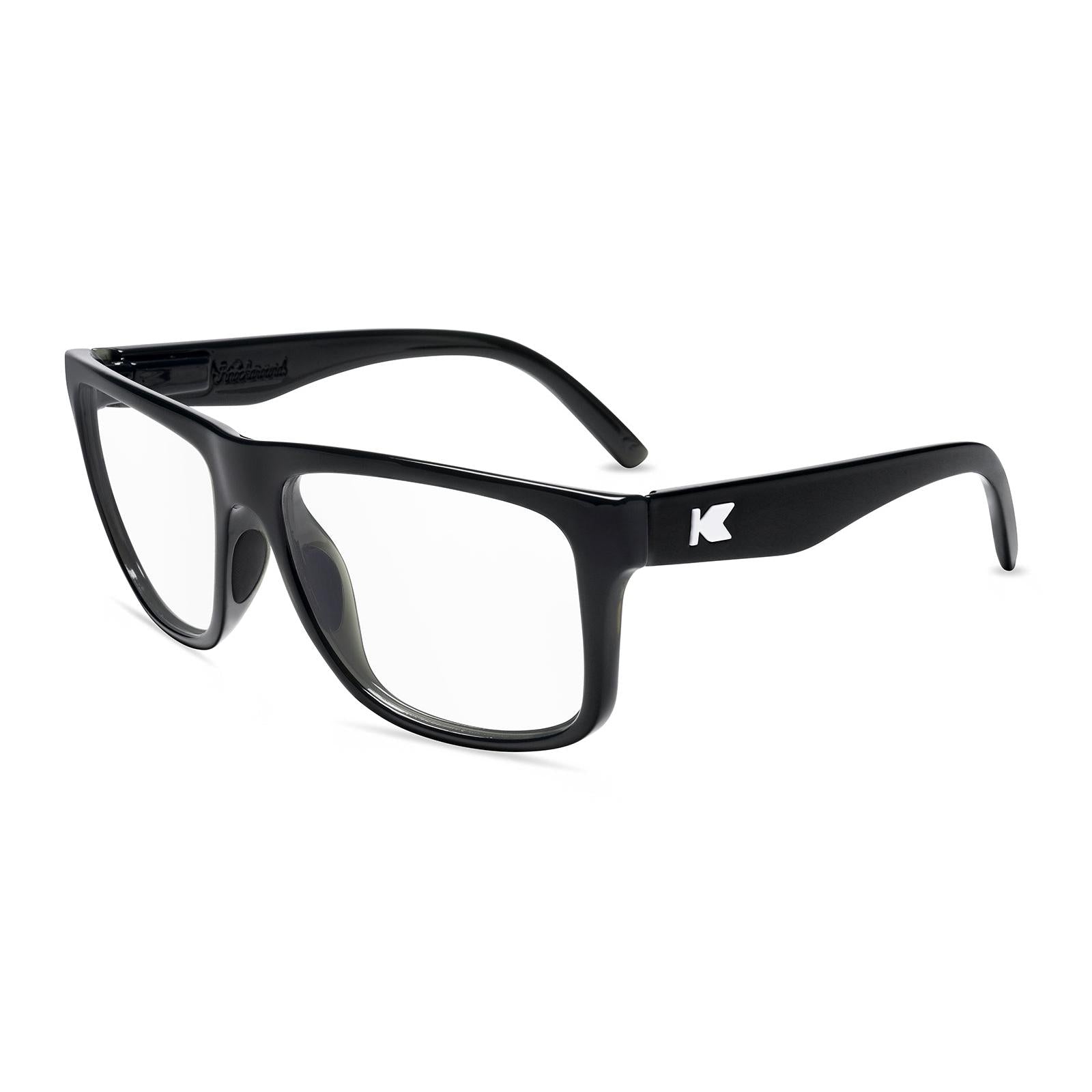 Jelly Black Torrey Pines Sport Prescription Sunglasses with Clear Lens, Flyover 