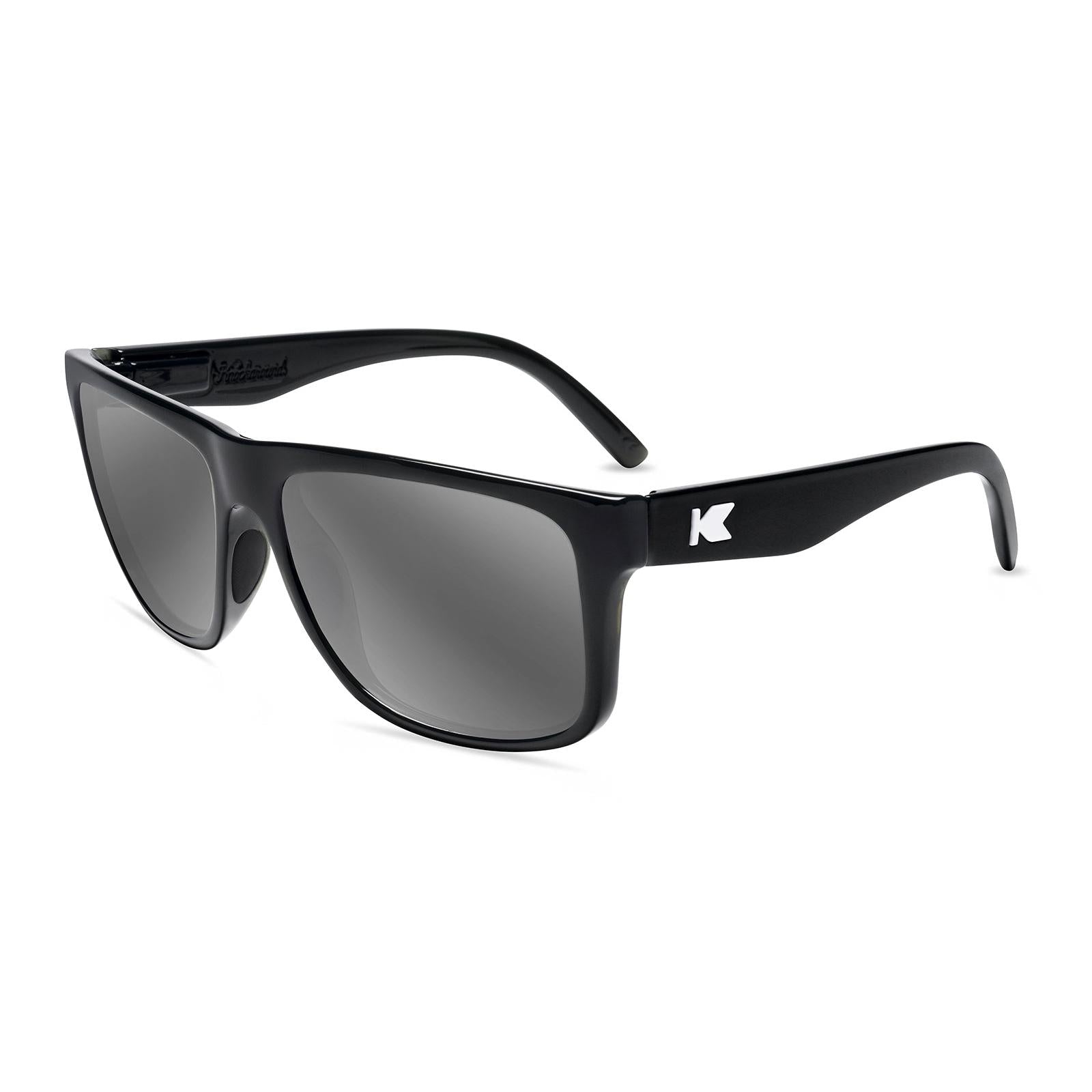 Jelly Black Torrey Pines Sport Prescription Sunglasses with Silver Lens, Flyover 