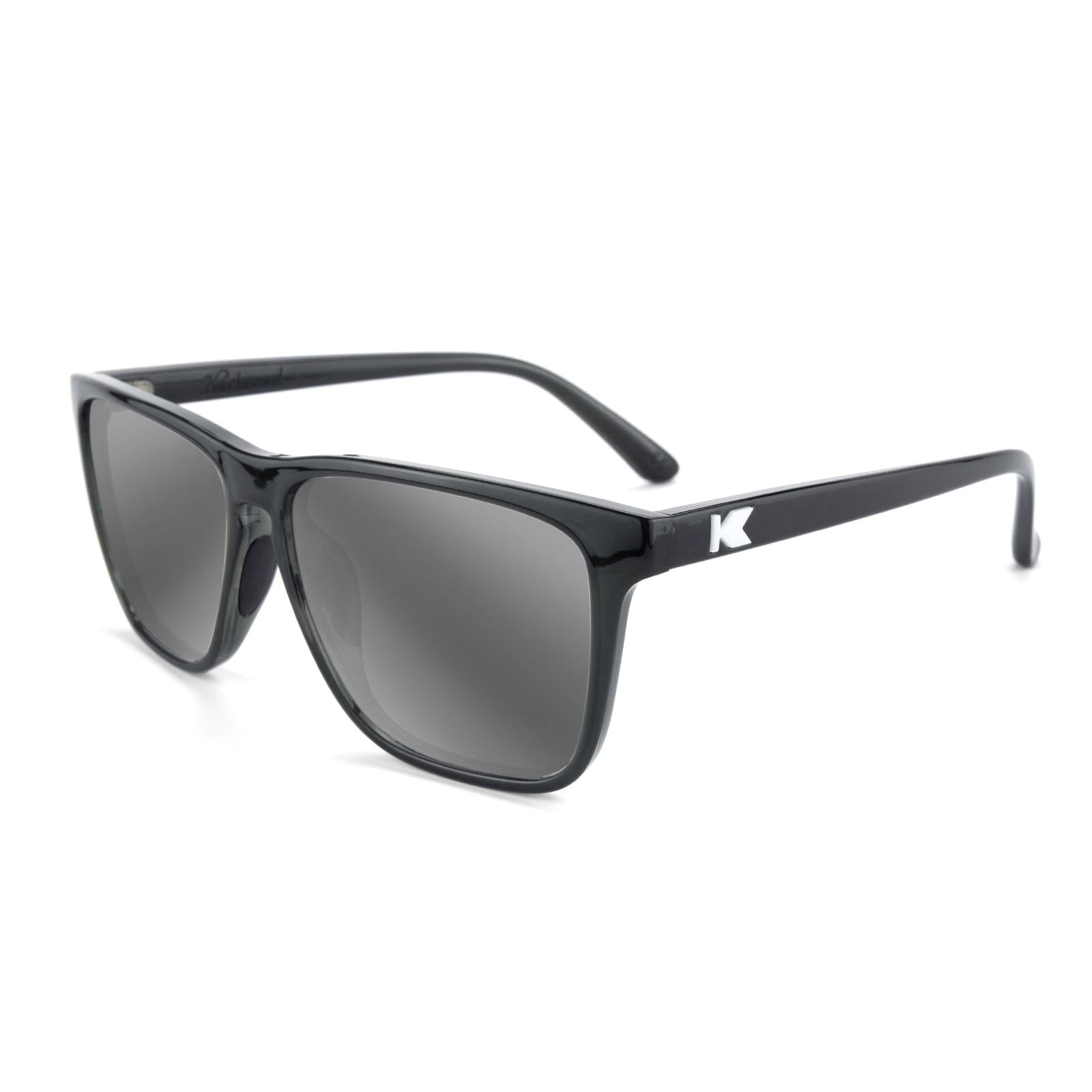 Jelly Black Fast Lanes Sport Prescription Sunglasses with Silver Lens, Flyover 