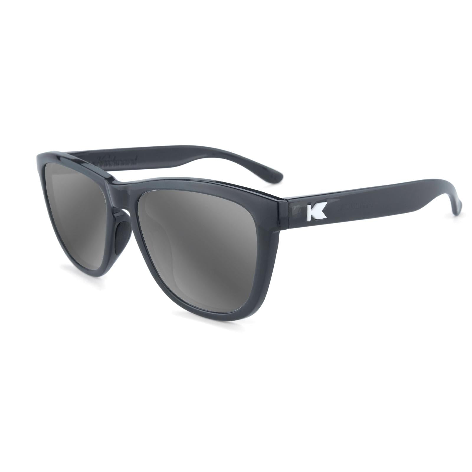 Jelly Black Premiums Sport Prescription Sunglasses with Silver Lens, Flyover 