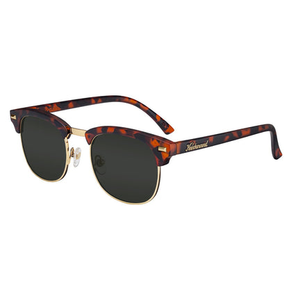 Matte Tortoise Shell & Gold Brooklines Prescription Glasses with Grey Lens, Flyover