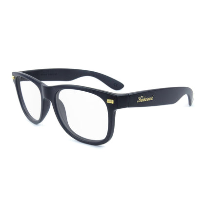 Matte Black Fort Knocks Prescription Sunglasses with Clear Lens, Flyover 