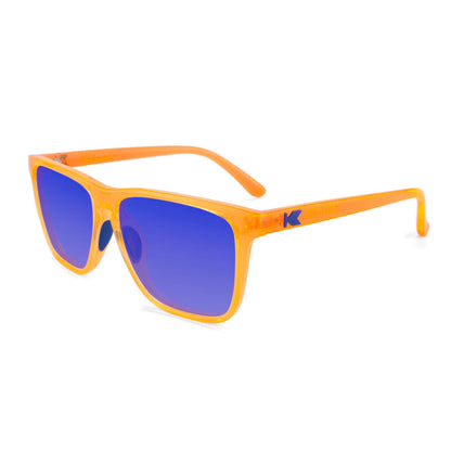 Neon Orange Fast Lanes Sport Prescription Sunglasses with Blue Lens, Flyover 