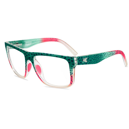 Rainbow Trout Torrey Pines Sport Prescription Sunglasses with Clear Lens, Flyover