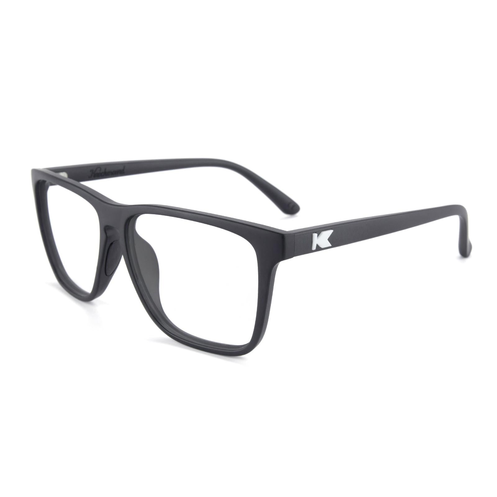 Black Fast Lanes Sport Prescription Sunglasses with Clear Lens, Flyover 