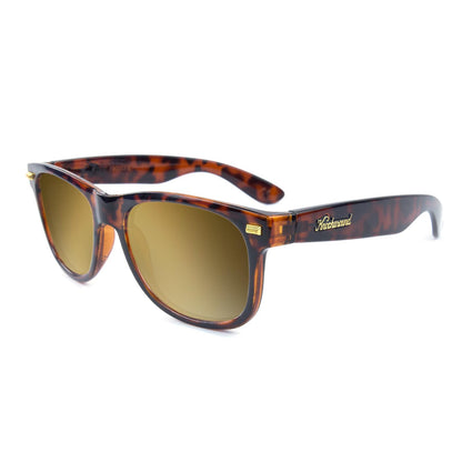 Glossy Tortoise Shell Fort Knocks Prescription Sunglasses with Gold Lens, Flyover 